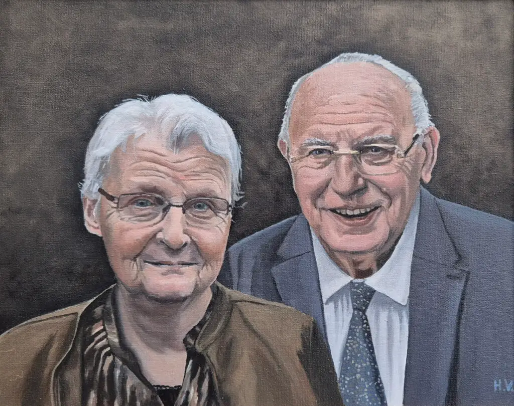 Schilderij van opa en oma