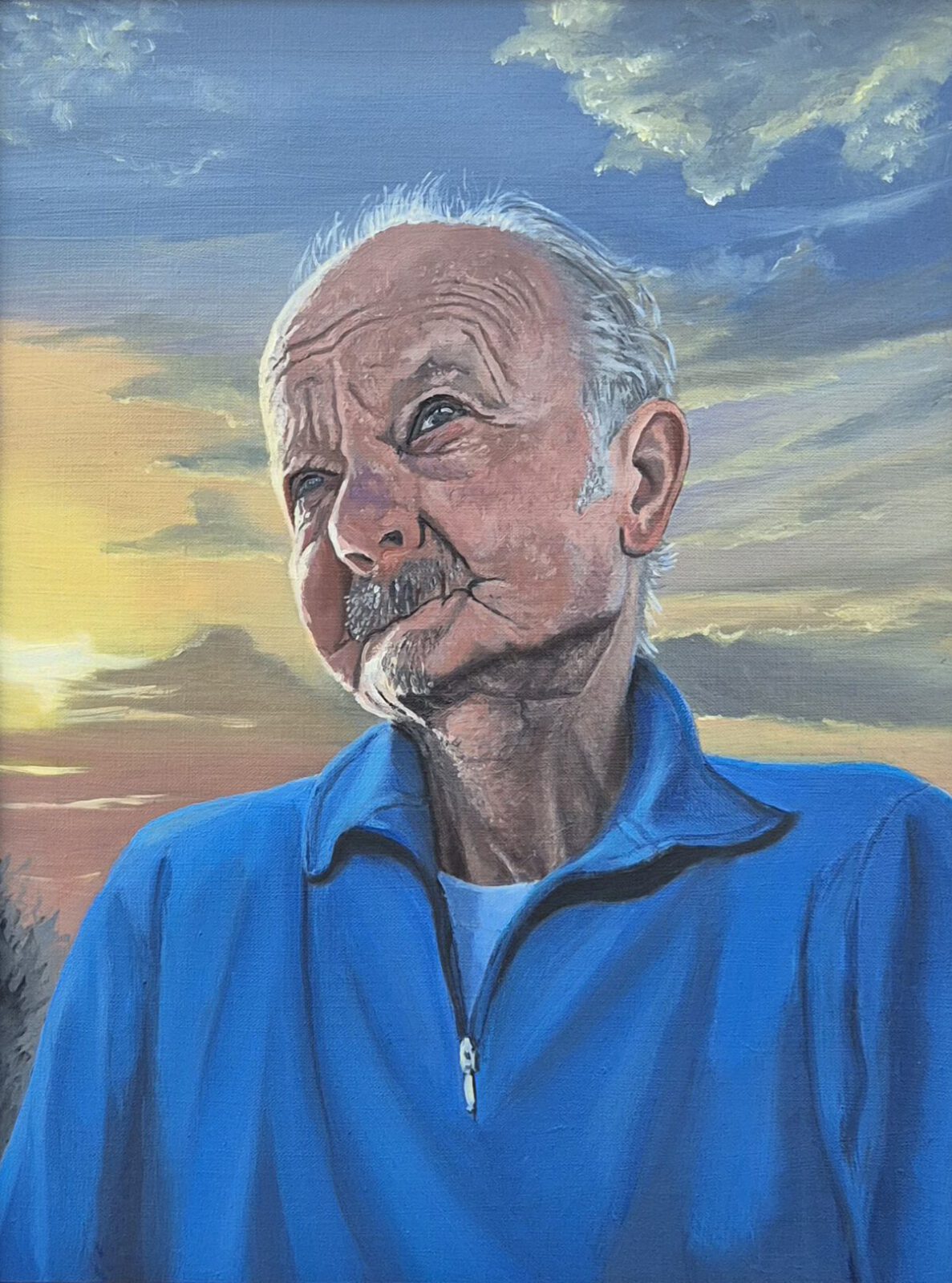 Man met getekend gezicht