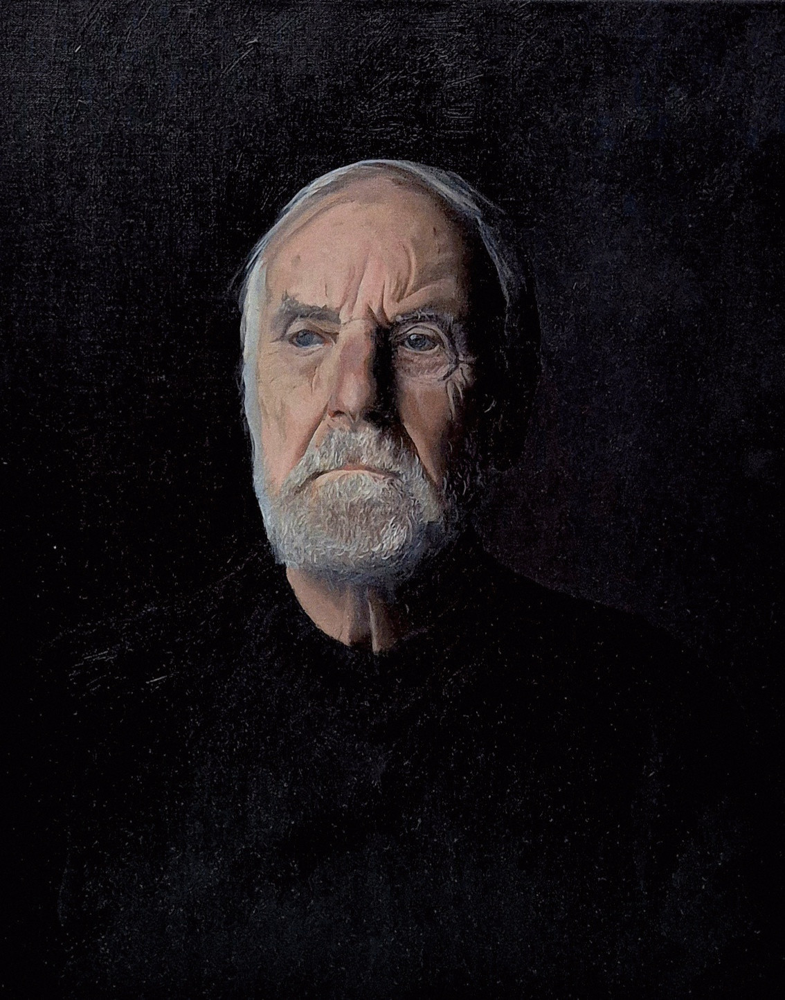 Schilderij van oude man met baard